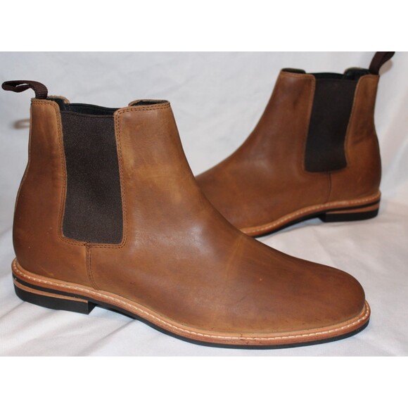 Nisolo Men\'s Tobacco Brown Marco Everyday Chelsea Leather Boots $268 NEW